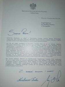 Podziękowanie od Pary Prezydenckiej