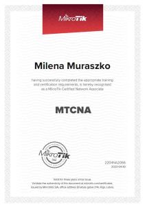 certyfikat MTCNA